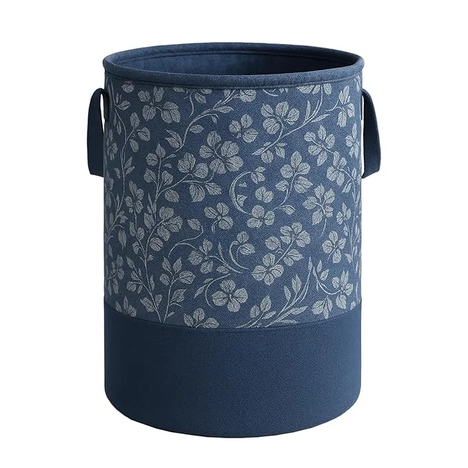 LAXIS HOMFIL Brand 45L Printed Laundry Bag for Clothes Foldable with Easy Carry Handles, Non Woven Laundry Basket for Clothes, Toys, Storage, Clothes Basket Storage Organizer - Blue