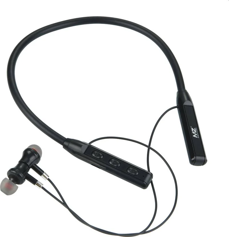 MZ NB111 (Wireless Headphone) Magnetic Neckband 250h standby 200mAh Bluetooth  (Black, In the Ear)