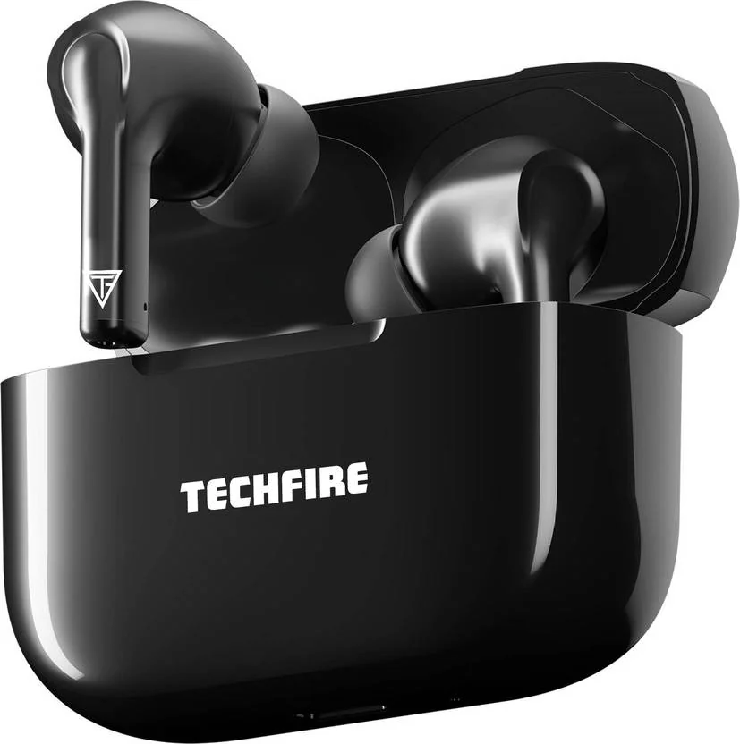 TECHFIRE 161 Earbuds with 100 HRS Playtime,(50ms Low Latency), Bluetooth v5.3 Bluetooth (Active Black, True Wireless)